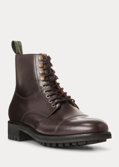 Men's Polo Ralph Lauren Bryson Cap-Toe Leather Boots | 974681FBW